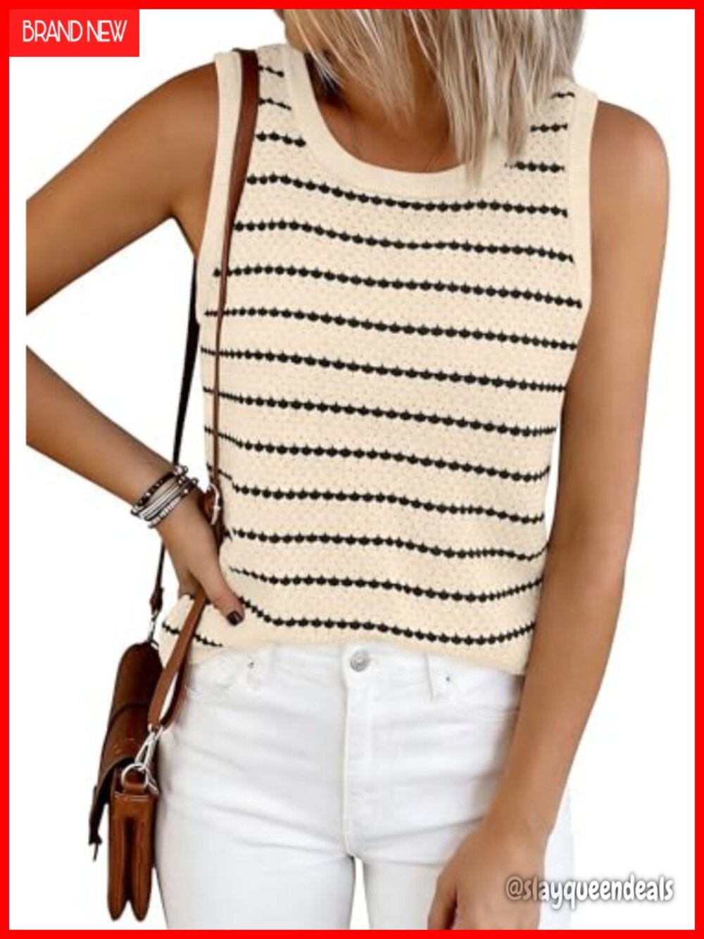 Crochet Knit Tank Top Sleeveless Summer Sweater Vest Women Trendy